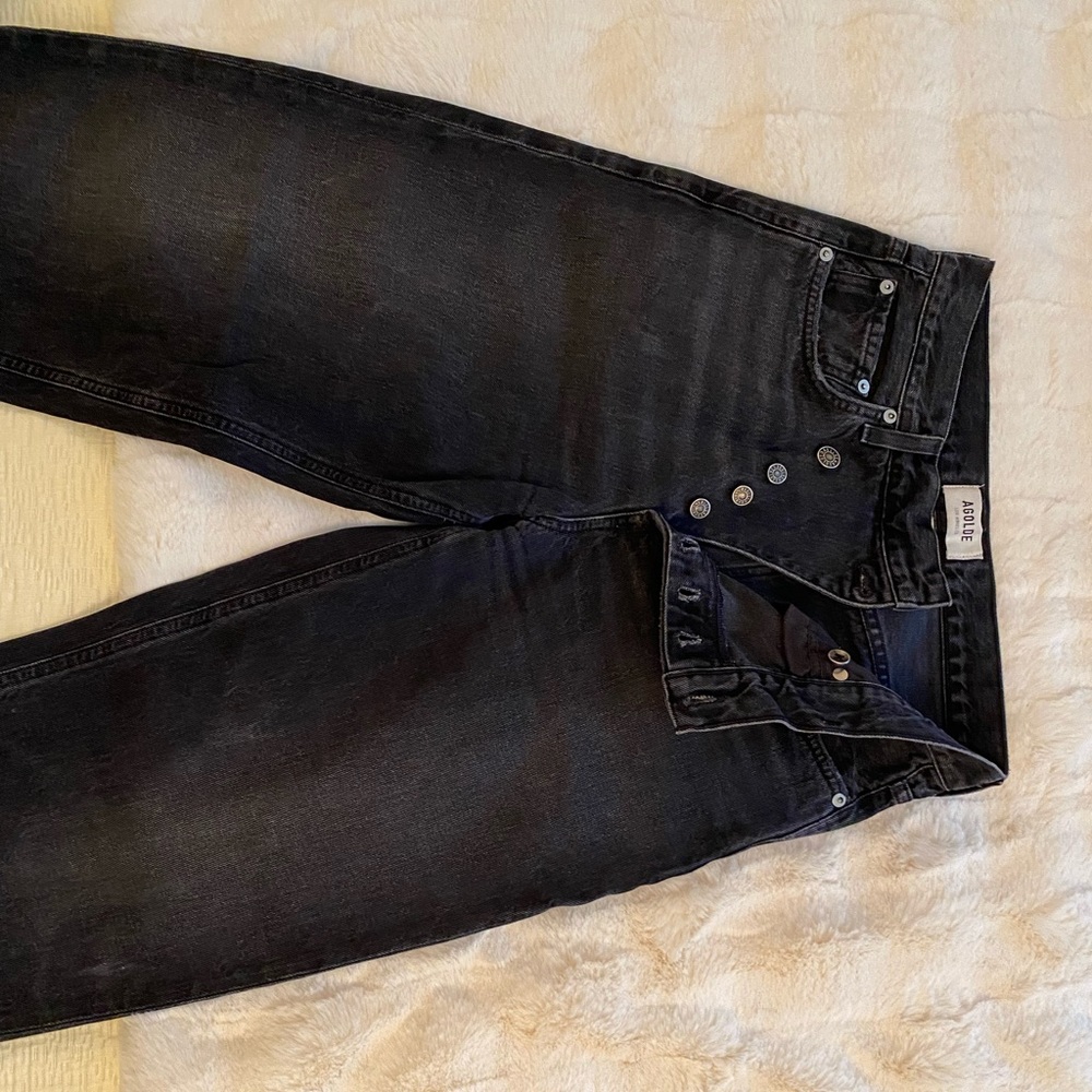 Agolde black criss cross jeans!
